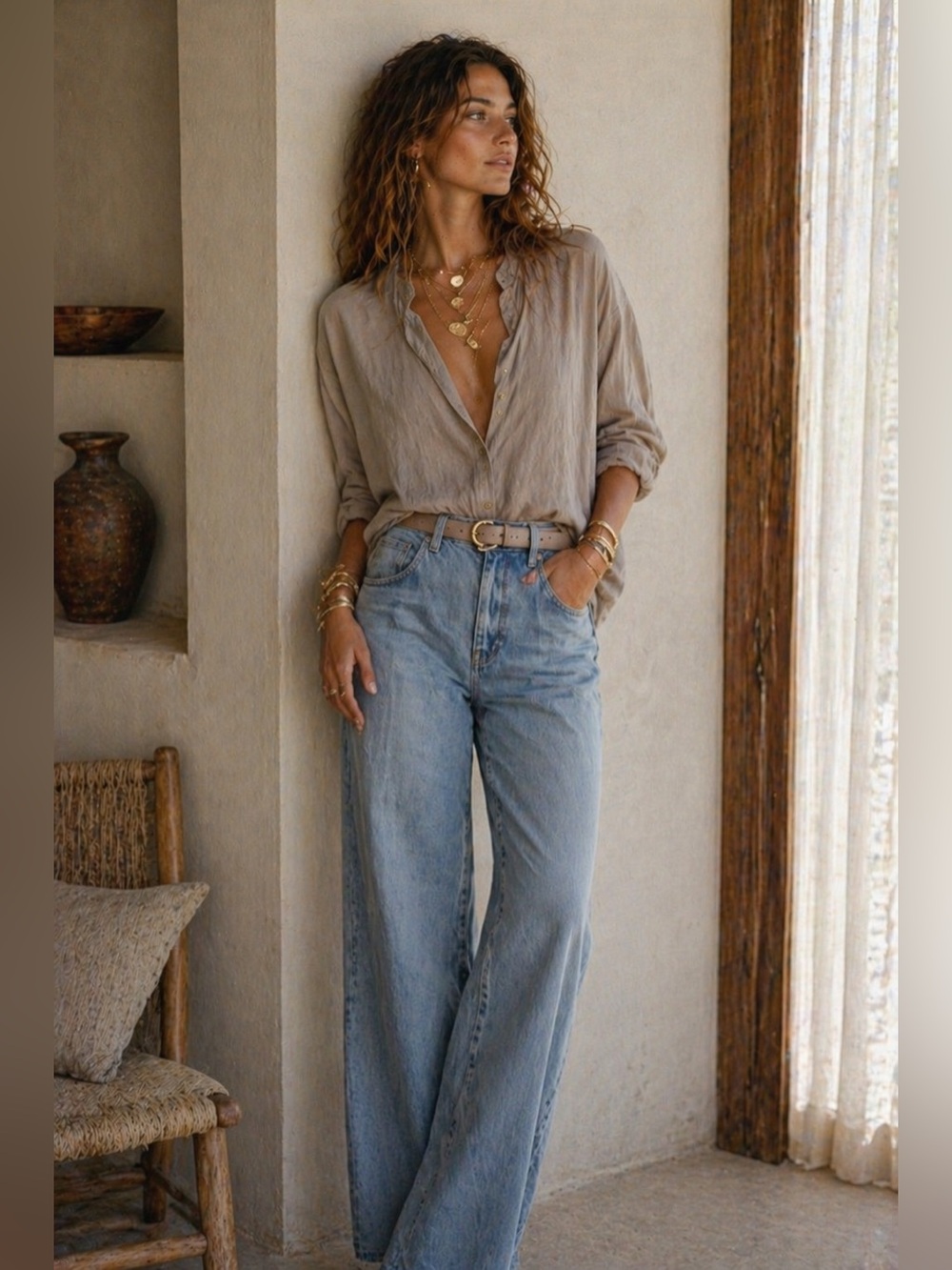 Eileen F Silk & Linen Set 2pc - Picture 16 of 16